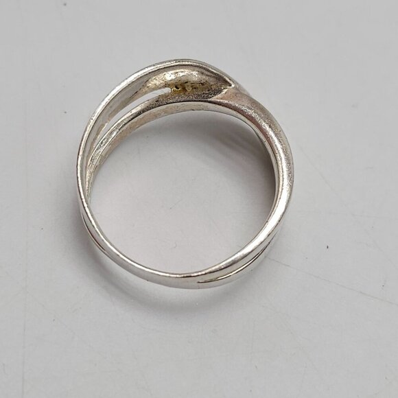 Sterling Silver Crossover Band Ring For Women Vintage Size 7 - Picture 5 of 8